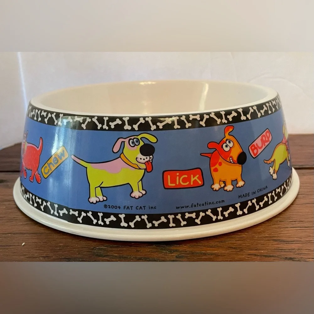Fat Cat Inc. Doggy Hoots Pet Dog Cat Bowl Medium
